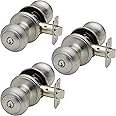 Copper Creek CK2040SS-3 Colonial Door Knob, Keyed Entry Function, 3 Pack, in Satin Stainless