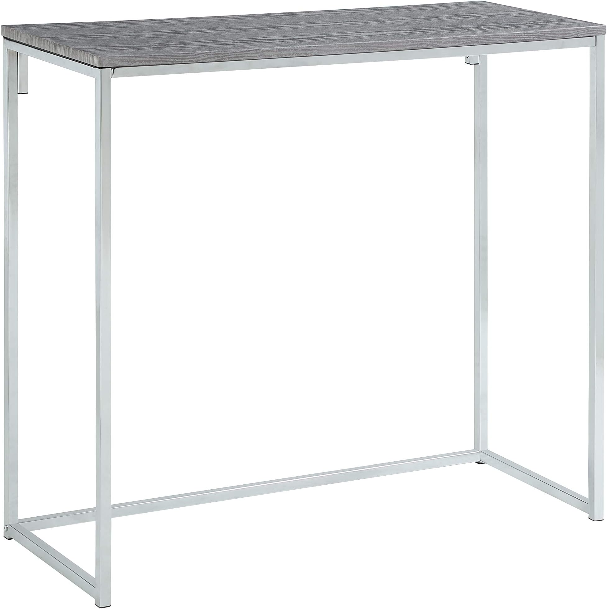 Abington Lane Modern Console - Accent Table for Entryway, Hallway, Living Room (Chrome - Heathered Grey Finish)