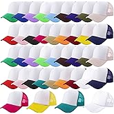 SGBETTER 40 Pack Kids Sublimation Trucker Hat Bulk Blank Baseball Cap DIY Mesh Baseball Hat Adjustable Trucker Cap for Summer