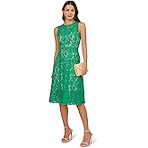 Adrianna Papell Women's Lace Midi Dress, Botanic Green