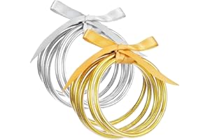 Alphatool Glitter Jelly Bangles Bracelets for Women - Soft Silicone Glitter Filled Bracelet, Bowknot Sparkling Fashion Bangles for Ladies, Girls