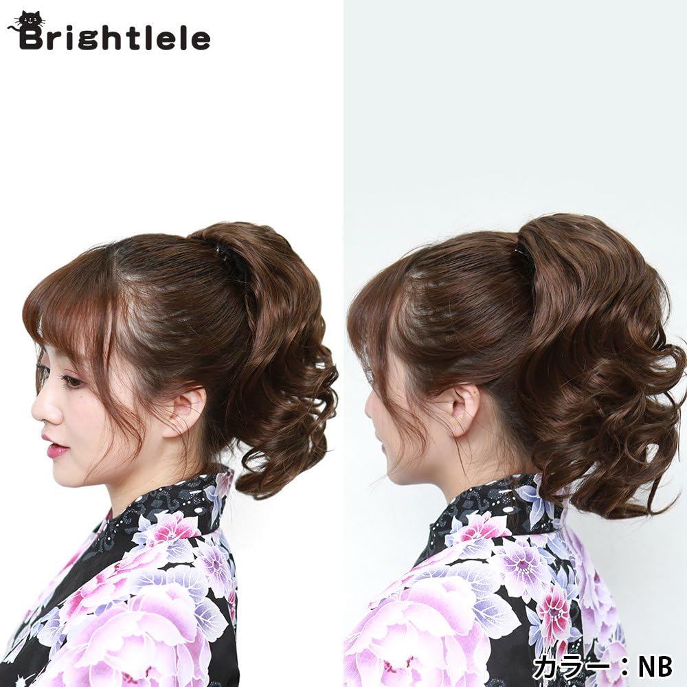 Amazon ブライトララ ウィッグ 和装 着物 髪飾り 浴衣 つけ髪 ヘアピース シニョン シニオン 入学式 アップスタイル Cy107 M30 ポイントウィッグ 通販