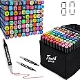 Alcohol Markers Set, 80 Colors Dual Tip Permanent Art Marker Set for Kids, Coloring Painting Supplies Sketch Drawing Markers for Adults, Holiday Present for Boys Girls Students, Journal Note Doodle