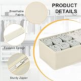 Homsorout 8 Pack Drawer Organisers Beige Foldable Fabric Storage Boxes view 7