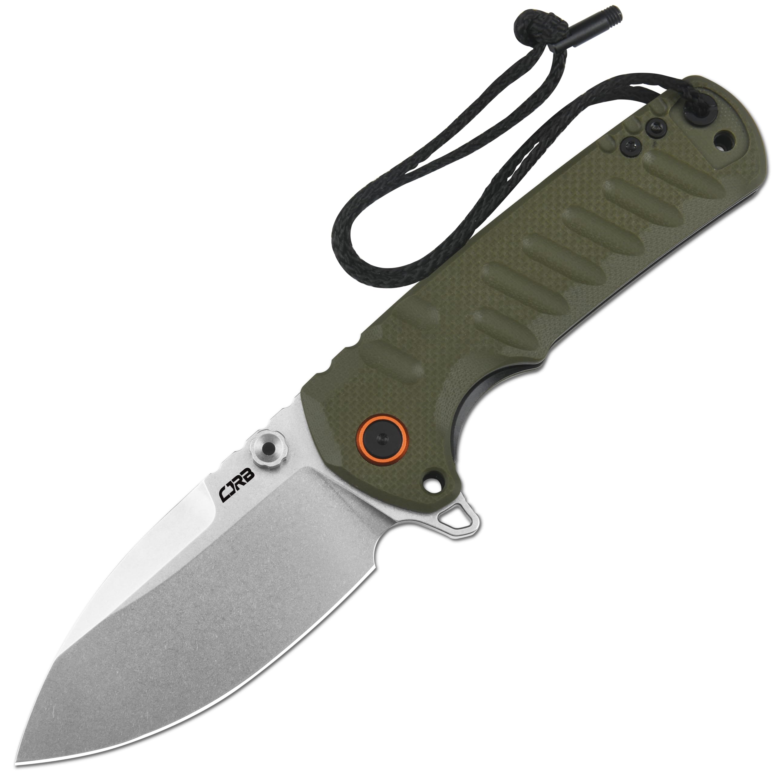 CJRB Cuchillo plegable Tundra, hoja de acero D2 de 3,78 pulgadas, mango G10, cuchillo de bolsillo para hombres y mujeres, camping, senderismo, J1966 verde