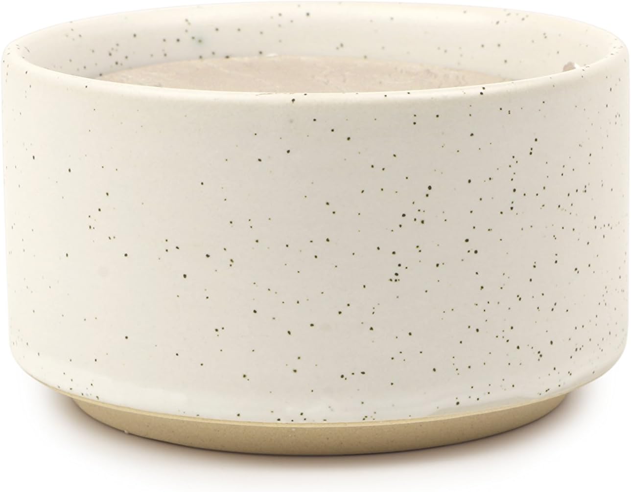 Paddywax Mesa Collection Scented Soy Wax Candle in Matte Speckled Ceramic, 3.5-Ounce, Cotton & Teak