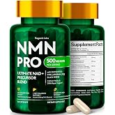 NMN Supplement 500mg - NAD Real Supplement with Resveratrol 6-in-1 Complex | 500mg NMN with Resveratrol, TMG, Apigenin, PQQ &amp; Black Pepper - 6-in-1 NAD+ Support; Acid-Resistant, Vegan, 3rd-Party Tested