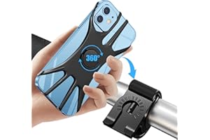 iBytoc Bike Phone Mount, [360°Rotation Shockproof] Bicycle Phone Holder, Universal Silicone Motorcycle Phone Mount Compatible