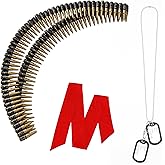 Mujahid Military Themed Replica Bullet Costume Accessory Set - Unisex Army Soldier Gear with Headscarf/Bullet Belt/Dog Tags - Dress Accessories for Cosplay Party Dress-Up Parties Carnival
