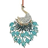 Tuquland Metal Peacock Christmas Ornaments with Rhinestones Blue Peacock Ornament for Christmas Tree Decorations Small Hanging Ornaments for Kids Bird Ornament Keepsake Gifts for Women Men