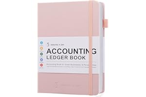 5 MINUTES A DAY Accounting Ledger Book – Accounting Book for Small Businesses & Personal Use – Columnar Account Book Ledger Books for Bookkeeping, Tracking Money, Expenses, Deposits & Balance – 5.8x8.5″ (Pink)