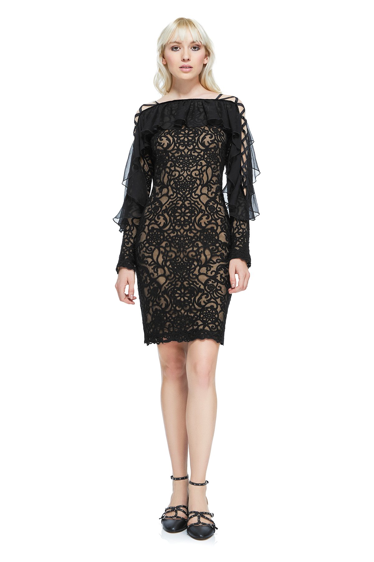 illusion cocktail dress