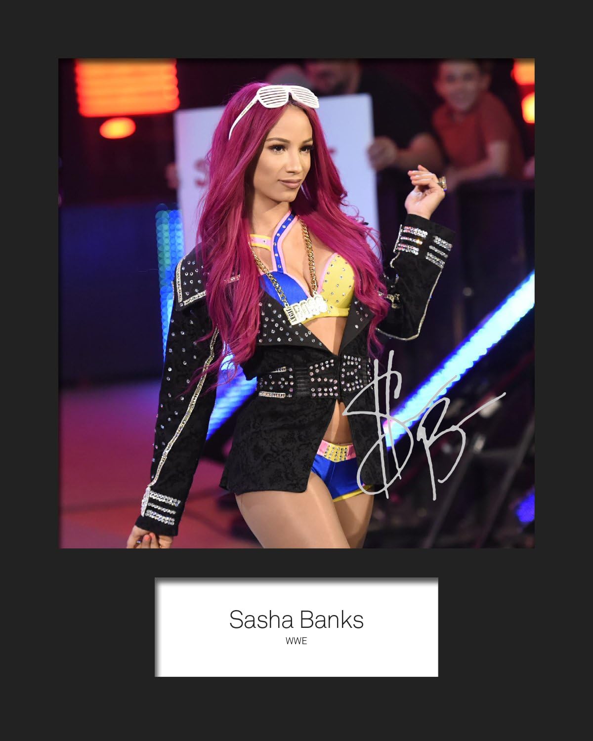 SASHA BANKS WWE #4 | Signed Mounted Photo Reprint | 10x8 Size to Fit 10x8 Inch Frames | Machine Cut | Photo Display | Present Gift Collectible