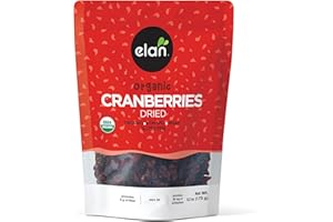 Elan Dried Cranberries, 175g, Whole Dried Cranberries, No Sulphites, No Fat, Non-GMO, Vegan, Gluten-Free, Kosher, Dried Fruit