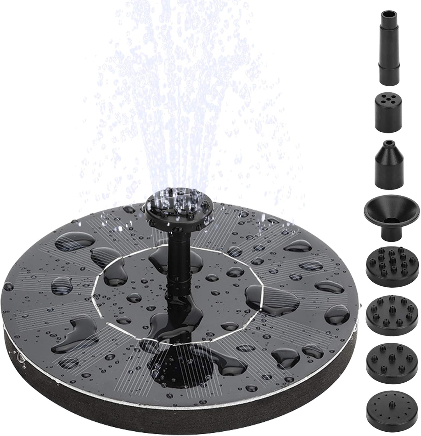 Yooumoga Solar Bird Bath Fountain Pump with 4 Nozzle, Free Standing Floating Solar Powered Water for Bird Bath, Garden, Pond, Pool, Outdoor : Garden & Outdoor