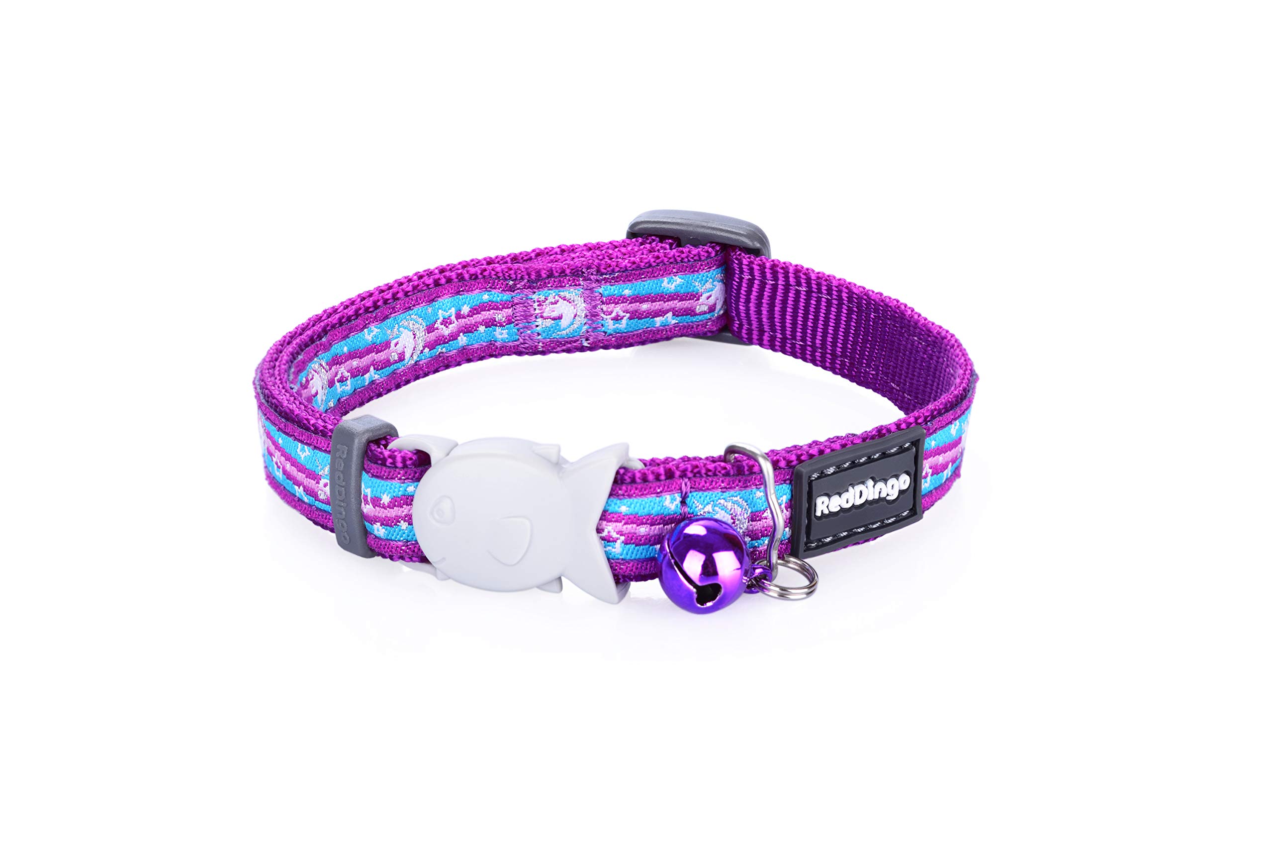 Red Dingo Cat Collar Design, Unicorn Purple, Extra Small 12mm