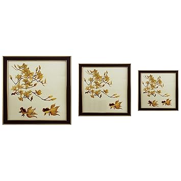 SAF Wall Painting (Acrylic, 30 cm x 3 cm x 30 cm, Set of 3, Canvas Coated Bamboo Reprint)