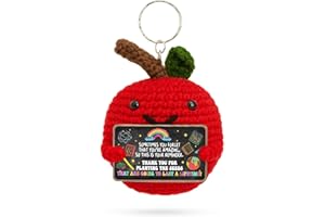 BlinkWishes Teacher Back To School Gifts, First Day Of School Gifts for Teachers, Apple Emotional Support Crochet for Teachers, Teacher Thank You Gift