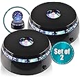 ASENTE 4 LED Display Base - Light Base for Glass Art - Lighted Glass Display and LED Base Light for Crystals, Figurines, and More - Lighted Display Stand w/ Color Changing Lights (2 Pack)