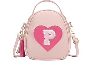 KKXIU Purse Gifts for Girls Cute Little Girl Crossbody Bag Heart Kids Small Backpack with Tassel (P)