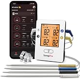 TempPro TempSync 650ft Bluetooth Meat Thermometer for Cooking with 4 Probes | Rechargeable Wireless Meat Thermometer for Kitchen Cooking, Grill Thermometer for Outside Grill, BBQ Oven Smoker Thermometer