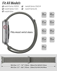 Nylon Loop Sport Band Compatible with Apple Watch