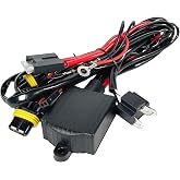 H4 Relay Harness for Bi-Xenon HID Headlight Controller, Upgraded 35W 55W 9003 Hi/Lo High Low Beam Battery Wiring Kit with Waterproof Design and Safety Fuse