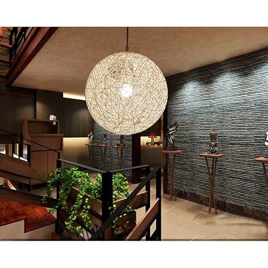 Zzm Modern Small Black Lattice Wicker Rattan Globe Ball Style