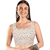 Chandrakala Sequin Embellished Readymade Saree Blouse for Women (B228-P)