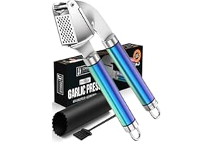 ORBLUE Garlic Press Stainless Steel - Premium Professional Grade Garlic Mincer, Crusher & Peeler Set - Easy Clean, Dishwasher