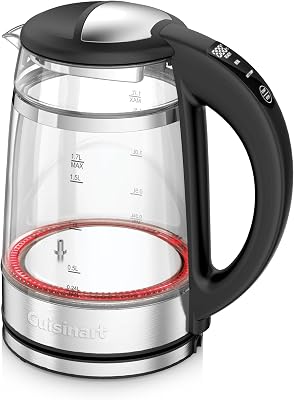 hervidor de vidrio 1,7 L con control de temperatura, hervido rápido 3 kW, exterior frío al tacto, doble pared, sin BPA, pico antigoteo, base 360°, apagado automático y pantalla táctil