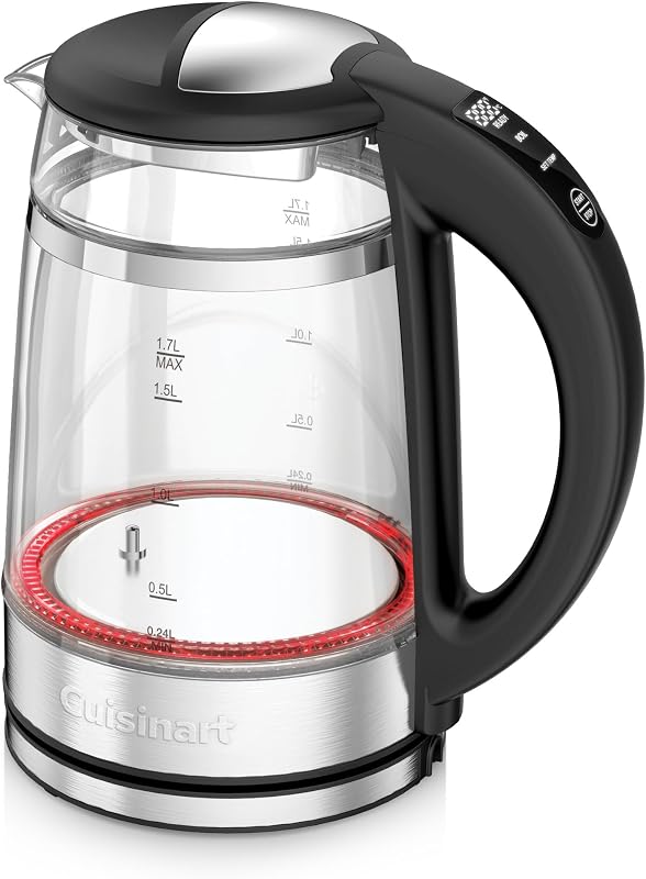 hervidor de vidrio 1,7 L con control de temperatura, hervido rápido 3 kW, exterior frío al tacto, doble pared, sin BPA, pico antigoteo, base 360°, apagado automático y pantalla táctil