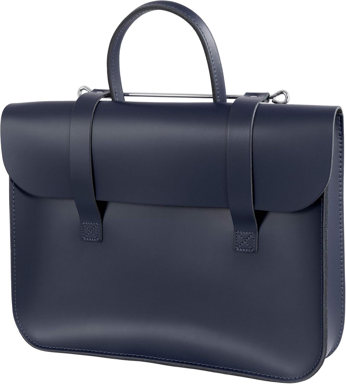 Oxford Traditional Leather MC1-N Music Case, Navy, Internal dimensions 36 x 25 x 4.5cm