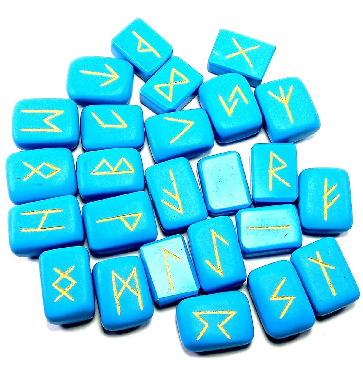 Hit Blue How lite Cube Rune Set Symbols Gemstone Healing Crystal Runes