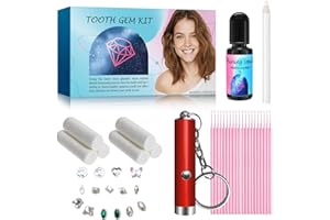 WUEYOPRON Tooth Gems Kit, Shining Tooth Gems, Shining DIY Teeth Gems, Flat Bottom Round Gemstone Style 03