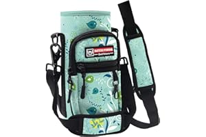 NATURE PIONEOR Water Bottle Carrier with Strap - 25/32/40OZ Neoprene Water Bottle Sling Bag Sleeve Case with 2 Pockets