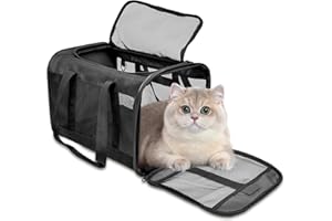 ZAKAPAWS Pet Cat Carrier Soft-Sided Cat Bag Airline Approved, Pet Travel Carrier Up to 11 Lbs, Collapsible Pet Carrier Carrying Case
