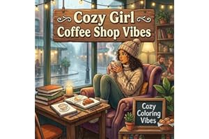 Cozy Girl Coffee Shop Vibes: Easy Bold Line Designs Of Aesthetic Cafes, Latte Art, Pastries, Hygge Nooks & Rainy Day Window S