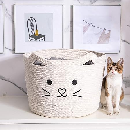 Storage Organization Toy Basket Storage Baskets For Kids Cat Cute Animal Laundry Hamper Axhop Foldable Cotton Rope Laundry Basket Dog Pet Gift Basket For Cat Clothes Room Decor Home Mceadvisory Com