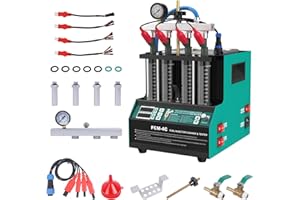 PLAYOCCAR Fuel Injector Cleanr Machine,4 Cylinder Ultrasonic Heating Cleaning Injector Machine,Tester Kit for Gasoline Diesel Car & Motorcycle FEI/FSI Injector