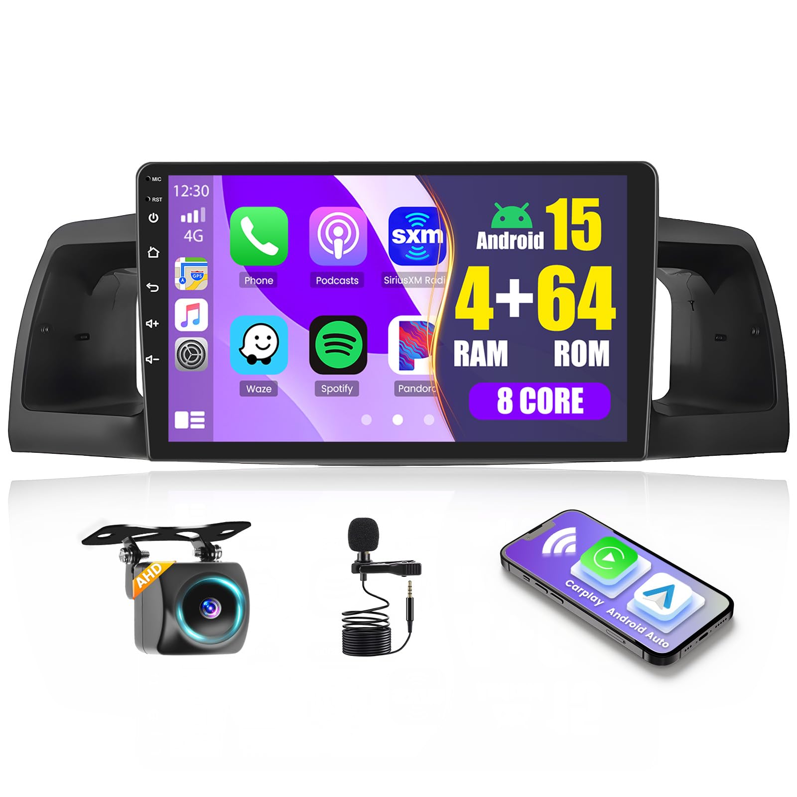 Photo 1 of (see images) Roinvou 8 Cores 4+64G Android Radio Upgrade for Toyota Corolla EX 2005-2012, 9'' HD Touchscreen with Wireless CarPlay