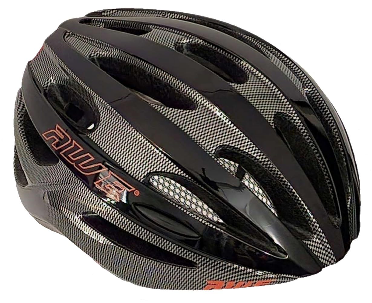 AWE® AWESprint™ Adult In Mould E-Bike/Bike Helmet Carbon/Black/Red 58-61cm *FREE 5 YEAR CRASH REPLACEMENT*