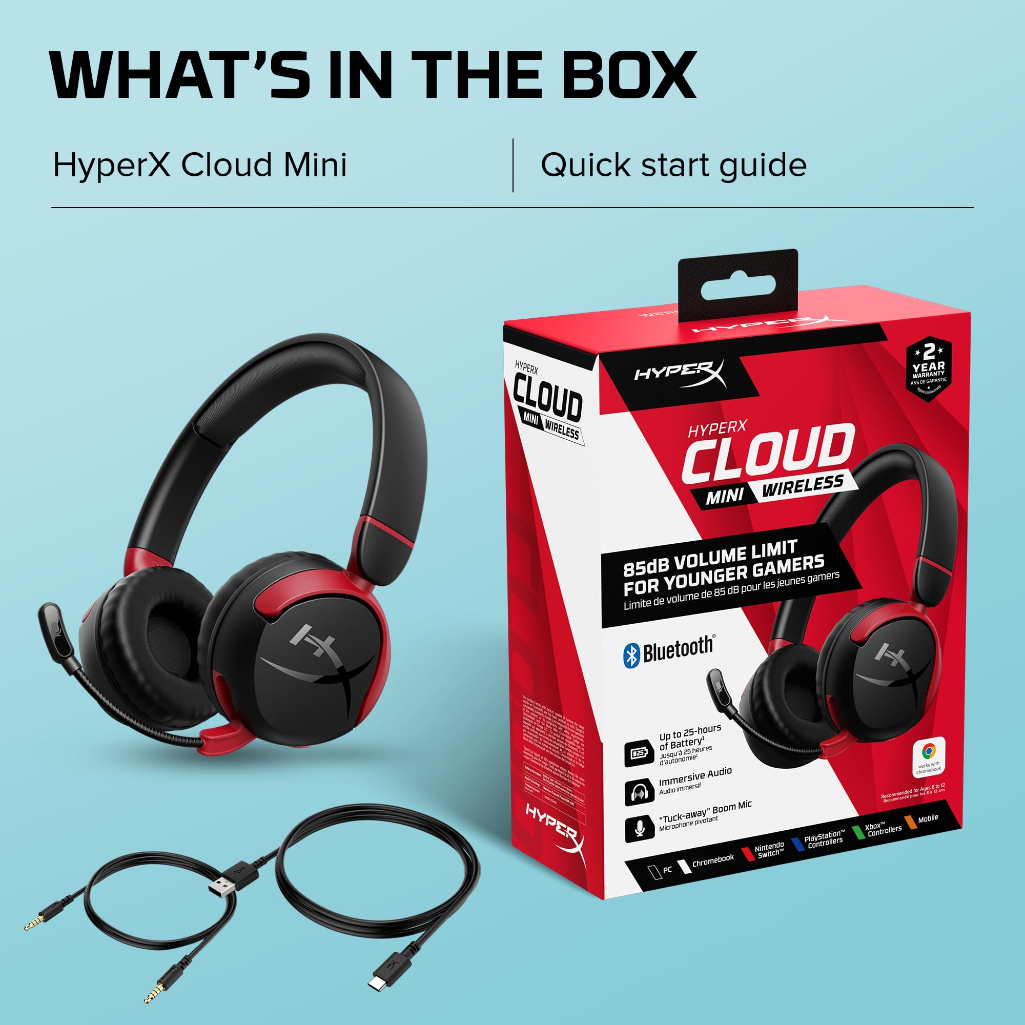 HyperX CloudX Stinger 2 Core - Gaming Headset for Xbox, Lightweight Over-Ear headsets with mic, Swivel-to-Mute Function, 40mm Drivers - Black