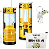 Abbylike 3 Pcs Bus Driver Appreciation Gifts 20oz School Bus Driver Tumbler with Lid and Straw Makeup Gift for Men Women