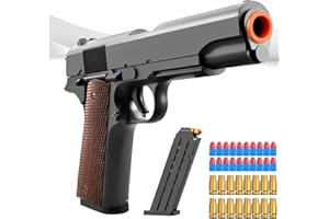 KYLIANDI Manual Shell ejecting Pistol Soft Bullet Pellet Toy Gun Ball Blasters Realistic Dart Ammo Fake Prop Look Real Gun Shooting Game for Adults Teen Boys Under 10 Dollars Age 14+(Black)