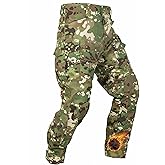 TRGPSG Men's Fleece Lined Hiking Pants, Winter Cargo Pants, Snow Ski Pants Tactical Outdoor Trousers with Multi-Pocket.