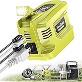 VoLtTech Real 200W Power Inverter Compatible with Ryobi 18V Battery, 18V to 110V-120V, Portable Phone Charger with USB Charger Adapter, 2 USB Ports & 1 Type-C & 1 AC Outlet (No Battery)