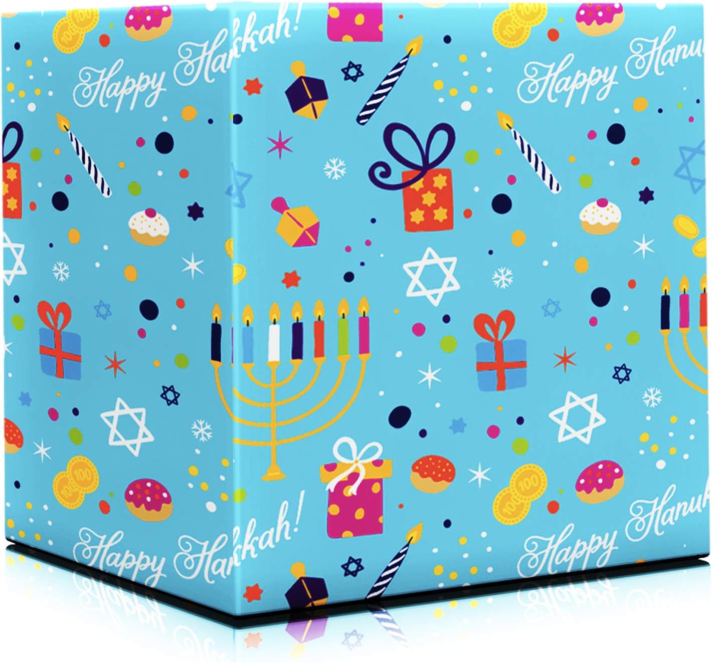 Happy Hanukkah Gift Wrap Chanuka Gift Design 17.5IN. X