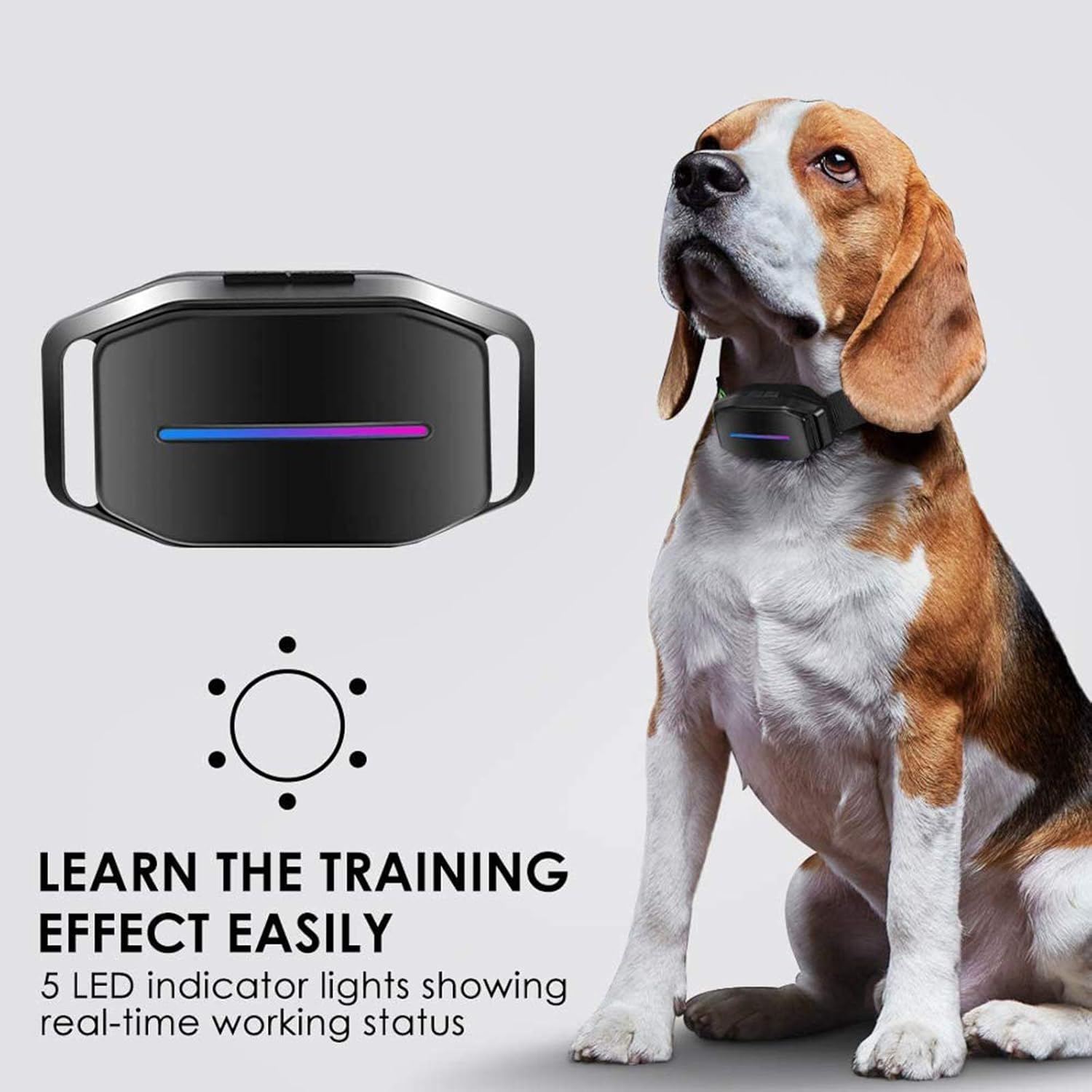 Dog Bark Collar - Battery Bark Collar with Intelligent Bark Control, Effective Sound, Vibration & Automatic 7 Levels Shock Modes Training Collar w/LED Indicator, Easy to Use No Barking Collar : Pet Supplies