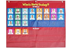 AMZOYA Attendance Pocket Chart with 72 Cards,Pocket Chart for Classroom…